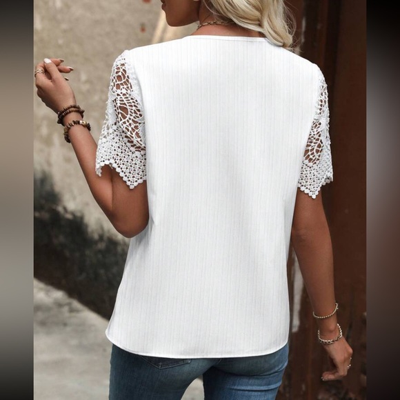 Boho floral lace sleeve blouse - Picture 2 of 8